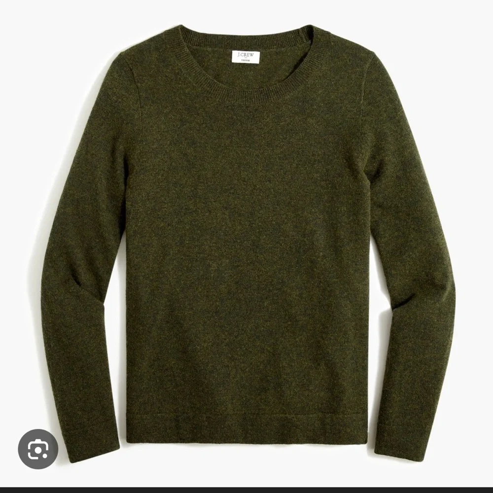 J.Crew Green Wool Blend Teddie Crewneck Sweater Medium Womens